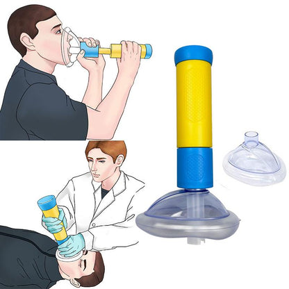 Choking Emergency Suction Device with Spring Mechanism and Airtight Mask