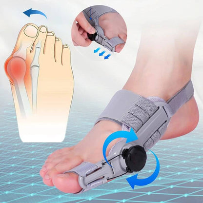 Adjustable Bunion Corrector with Twist Control and Heel Strap Support