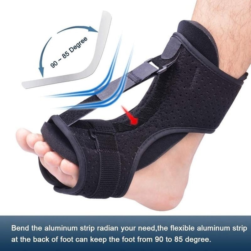 Adjustable Night Splint for Plantar Fasciitis with Breathable Fabric and Arch Support