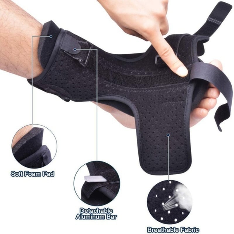 Adjustable Night Splint for Plantar Fasciitis with Breathable Fabric and Arch Support