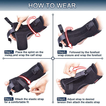 Adjustable Night Splint for Plantar Fasciitis with Breathable Fabric and Arch Support