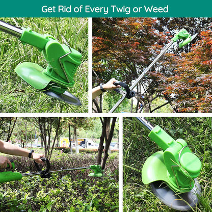 Cordless Grass Trimmer with 24V Motor and Adjustable Telescopic Handle, Multi-Angle Head