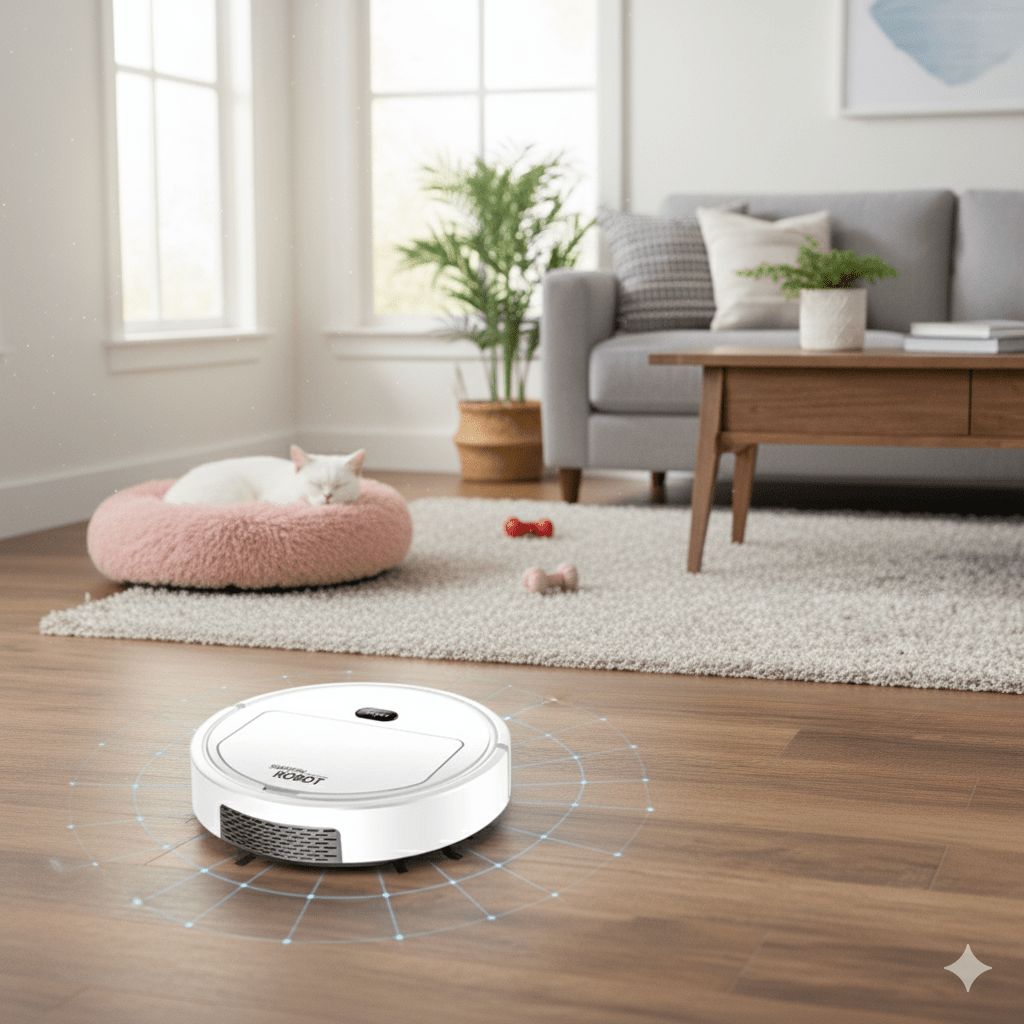 Robot Vacuum Cleaner with Smart Obstacle Detection and Allergen Filter, 90-Minute Runtime