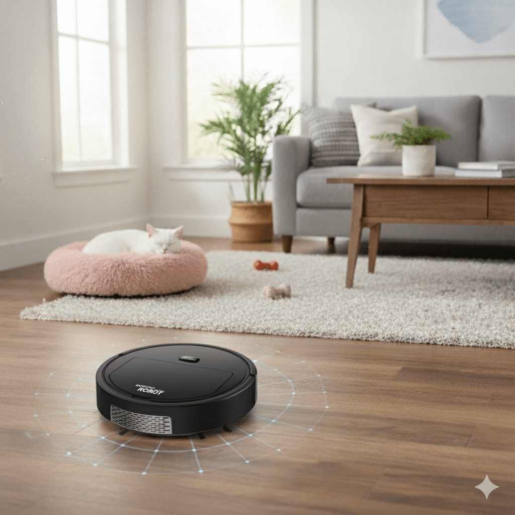 Robot Vacuum Cleaner with Smart Obstacle Detection and Allergen Filter, 90-Minute Runtime