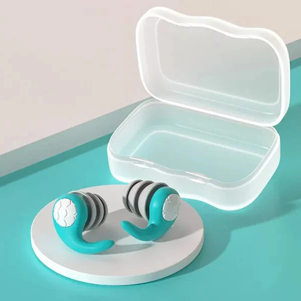 Reusable Silicone Earplugs with Contour Fit and Noise Blocking, Washable Design