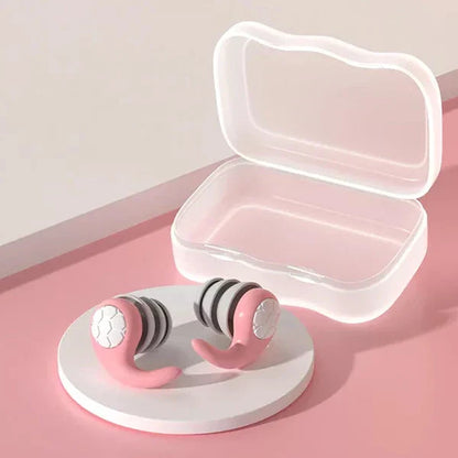Reusable Silicone Earplugs with Contour Fit and Noise Blocking, Washable Design