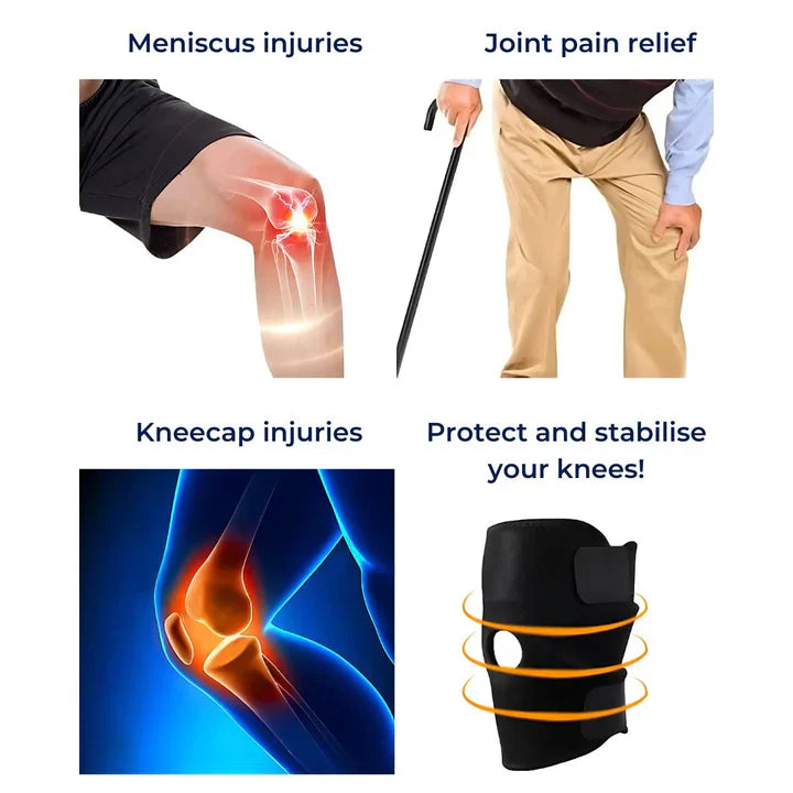 Adjustable Knee Support Brace with Dual Stabilizers and Compression Padding