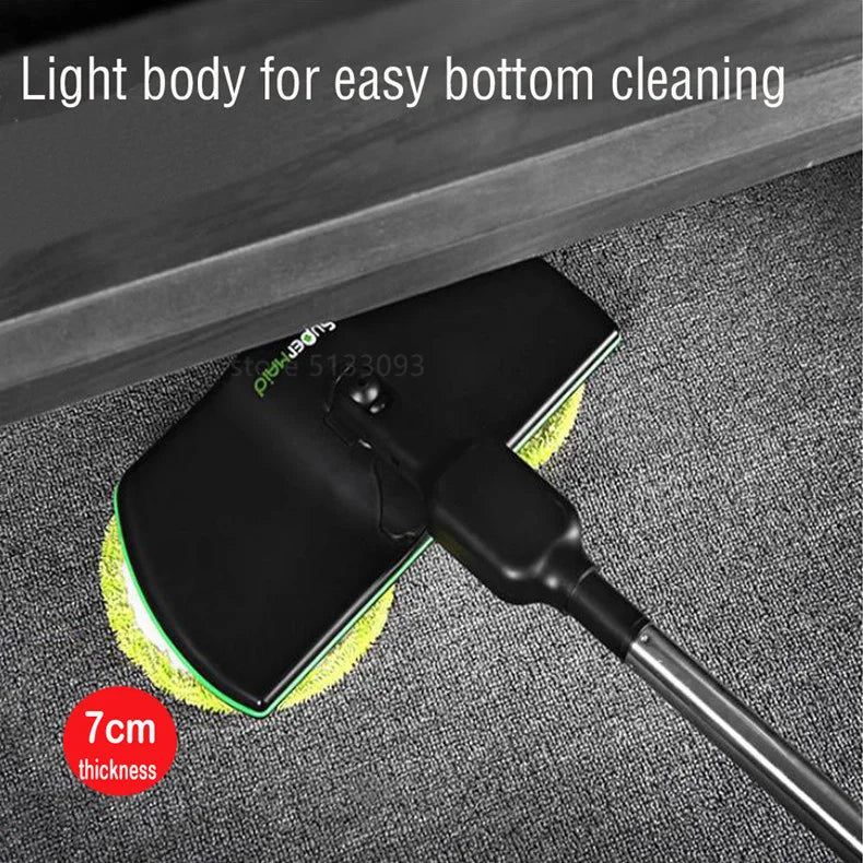 Electric Spin Mop with Dual Motors and Rotating Head, 4 Washable Pads