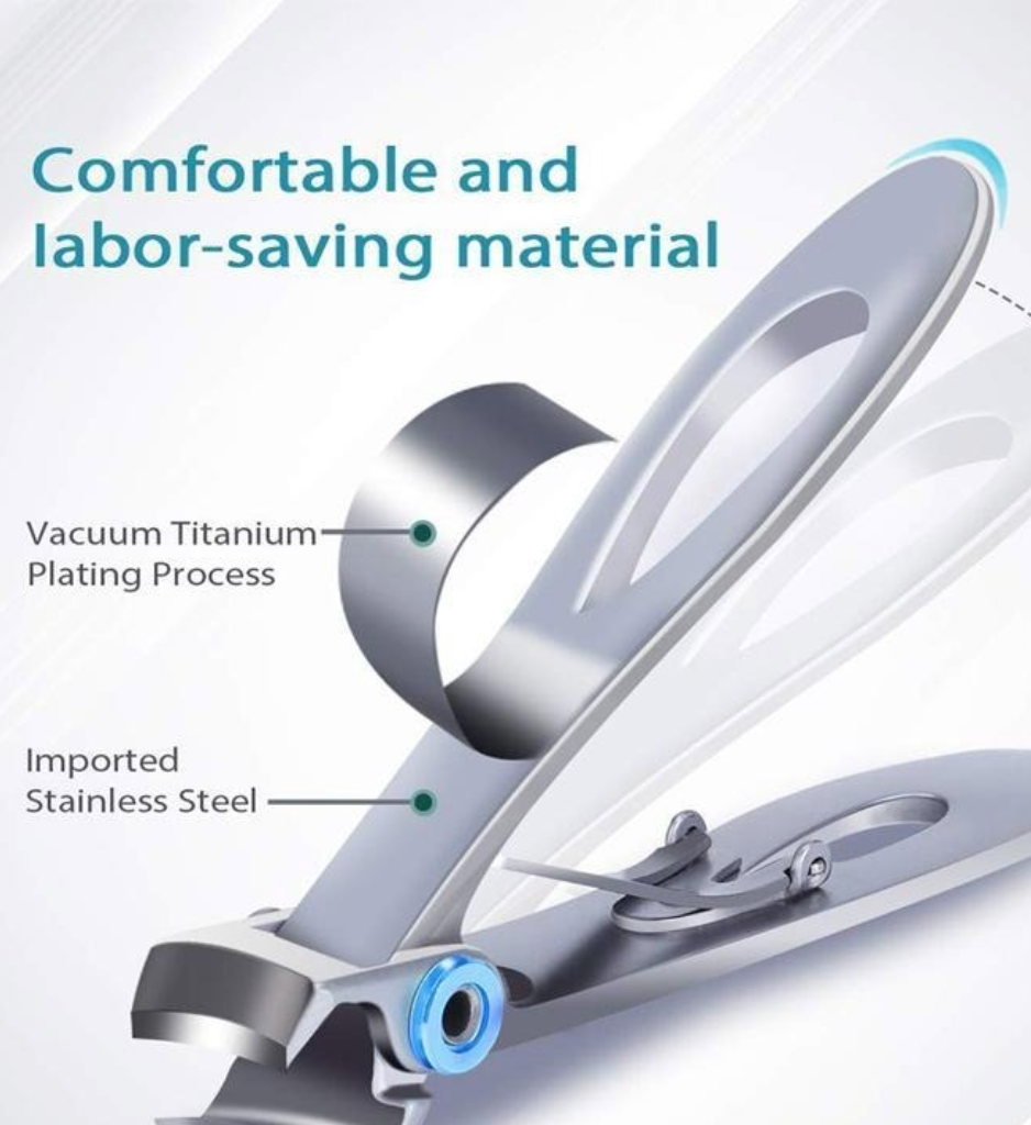 Wide Jaw Toenail Clipper with Cast Steel Construction and Ergonomic Handle