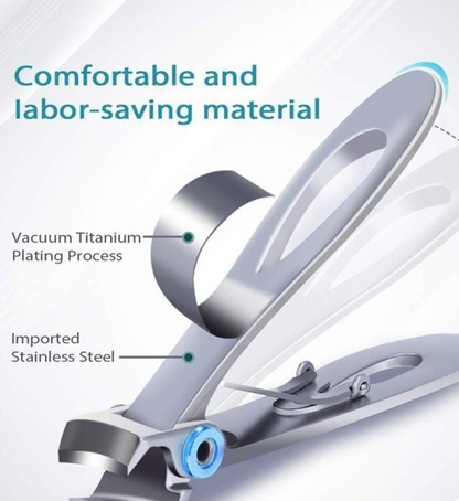 Wide Jaw Toenail Clipper with Cast Steel Construction and Ergonomic Handle