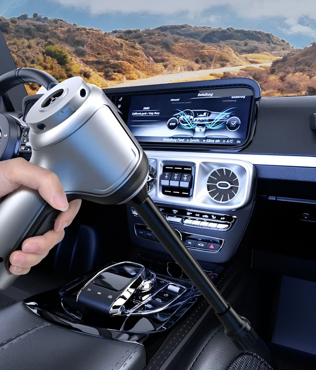 Cordless Car Vacuum with 95,000Pa Suction and Dual Cleaning Modes, 6 Accessories