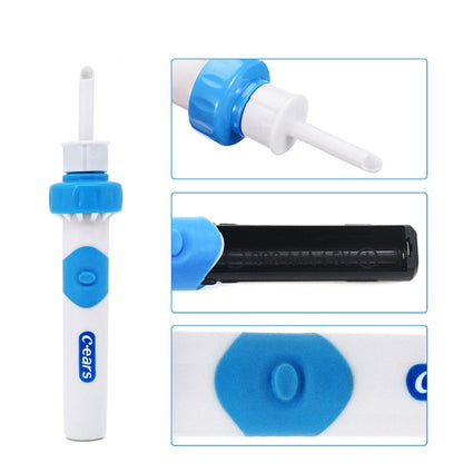 Ear Wax Removal Device with Vibration Suction and Soft Silicone Head, 2 Replacement Tips