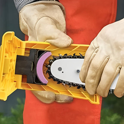 Portable Chainsaw Sharpener with Built-in Stone and Bar Clamp for 14-20in Bars