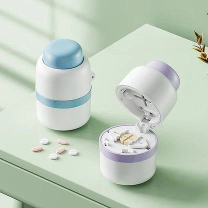 Pill Splitter with Stainless Steel Blade and Storage Compartments