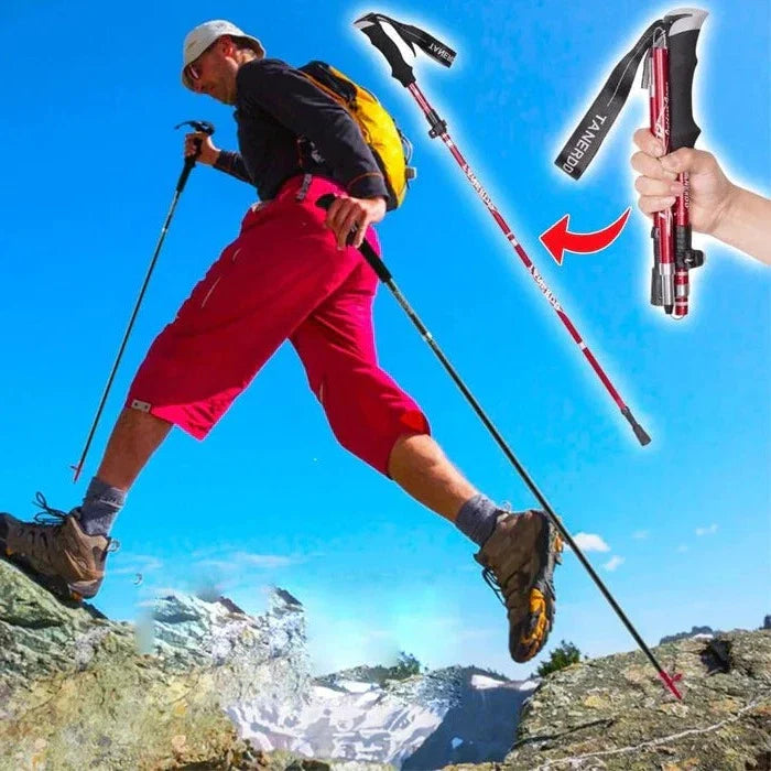 Telescoping Trekking Poles with Twist Lock Adjustment and Lightweight Aluminium Shaft