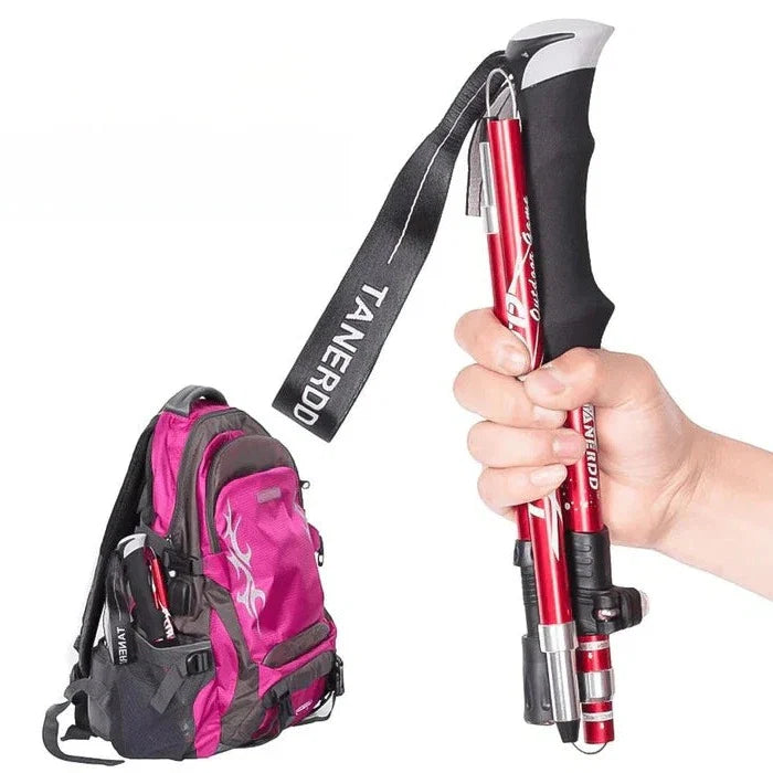 Telescoping Trekking Poles with Twist Lock Adjustment and Lightweight Aluminium Shaft
