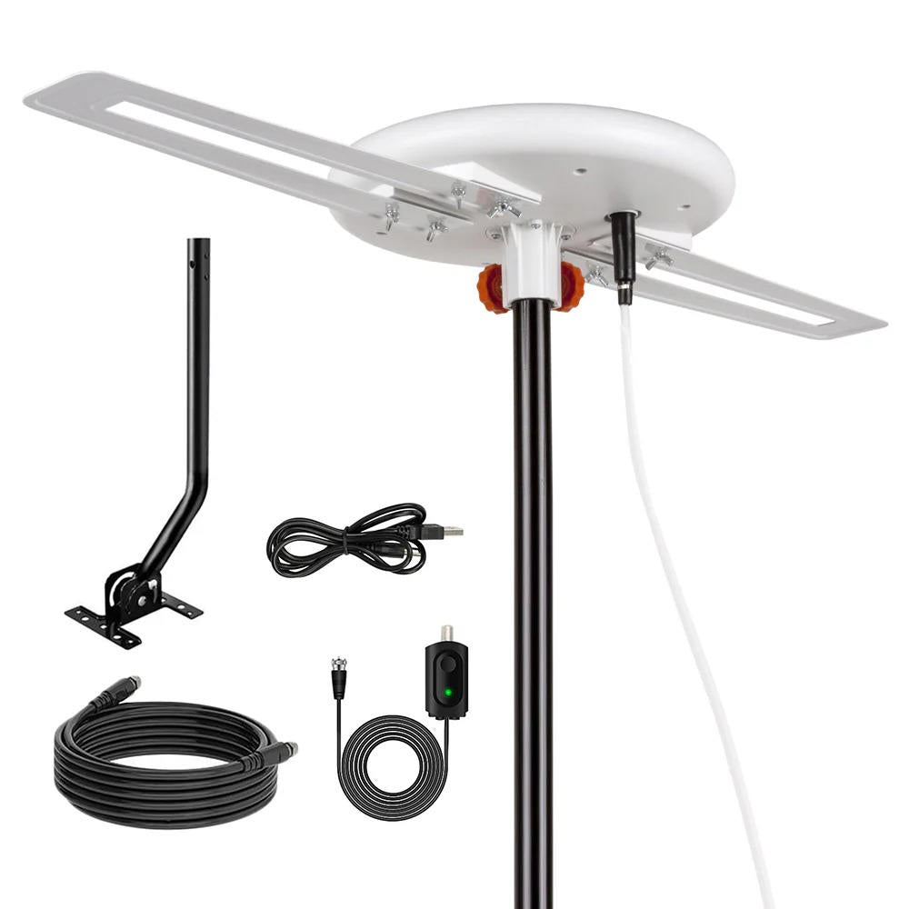 Digital Omnidirectional HDTV Antenna with 40ft Cable and Signal Filter for Local Channels