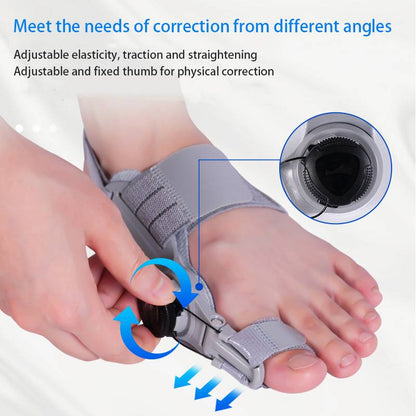Adjustable Bunion Corrector with Twist Control and Heel Strap Support