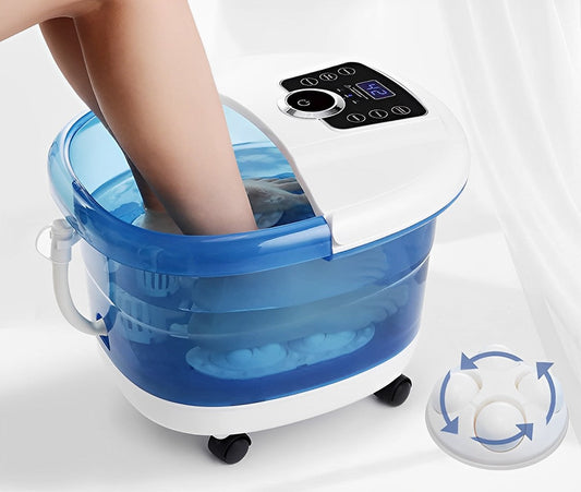 Heated Foot Spa Massager with Roller and Bubble Massage, Adjustable Temperature