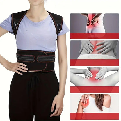 Magnetic Lower Back Support Brace with Removable Plates and Adjustable Straps