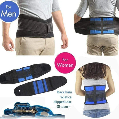 Lumbar Support Brace with Double Pull Compression and Heat Retention