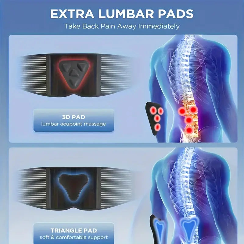 Lumbar Support Brace with Dual Foam Pads and Adjustable Aluminum Strips