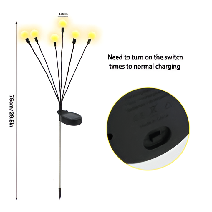 Solar Garden Lights with Swaying Stems and Warm White Glow, 27.5 Inch Height