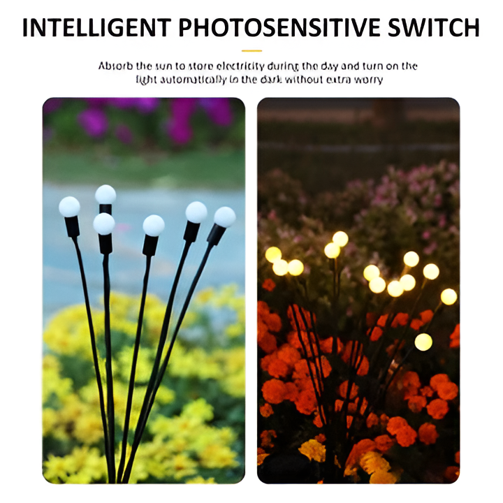 Solar Garden Lights with Swaying Stems and Warm White Glow, 27.5 Inch Height