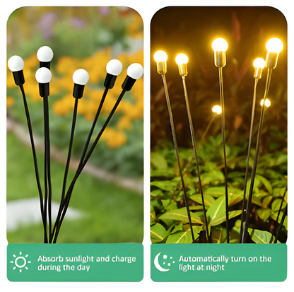 Solar Garden Lights with Swaying Stems and Warm White Glow, 27.5 Inch Height