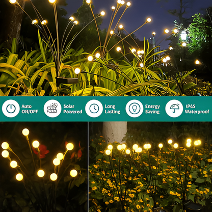 Solar Garden Lights with Swaying Stems and Warm White Glow, 27.5 Inch Height