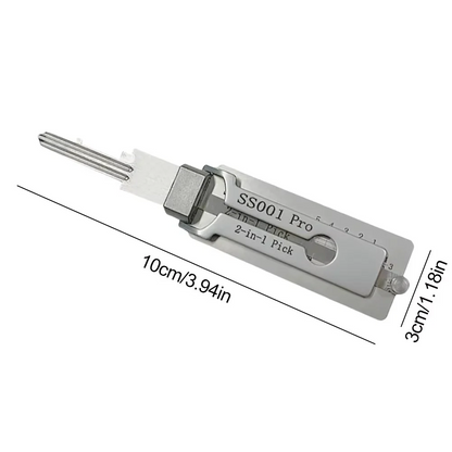 Lock Decoder and Pick Tool with Precision Hook, Stainless Steel