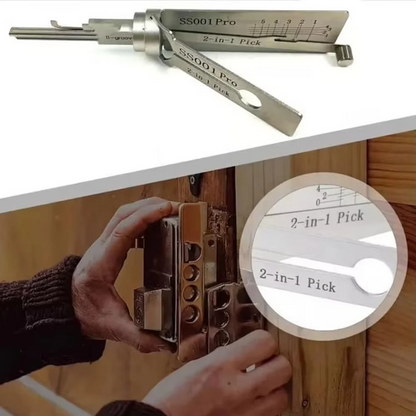 Lock Decoder and Pick Tool with Precision Hook, Stainless Steel