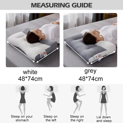 Contoured Neck Pillow with Dual Height Zones and Ear Cutout, Machine Washable