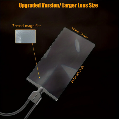 Neck-Worn Magnifying Glass with Flexible Positioning and Wide Optical Lens
