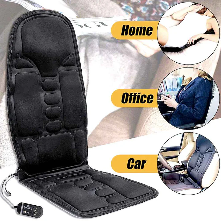 Vibration Massage Pad with Heated Back and Neck Support, 8 Modes
