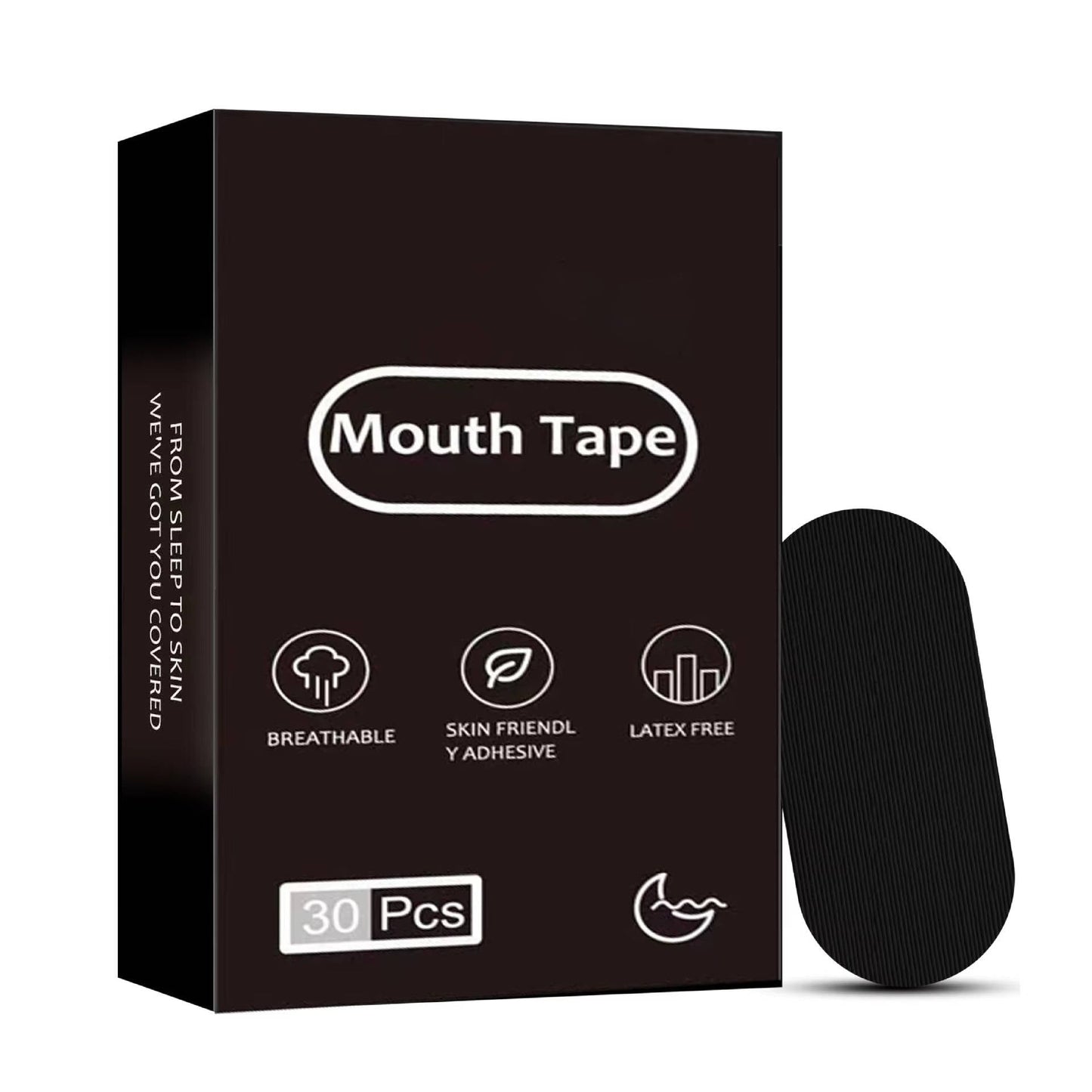 Bamboo Charcoal Mouth Tape with Hypoallergenic Adhesive and Microporous Airflow