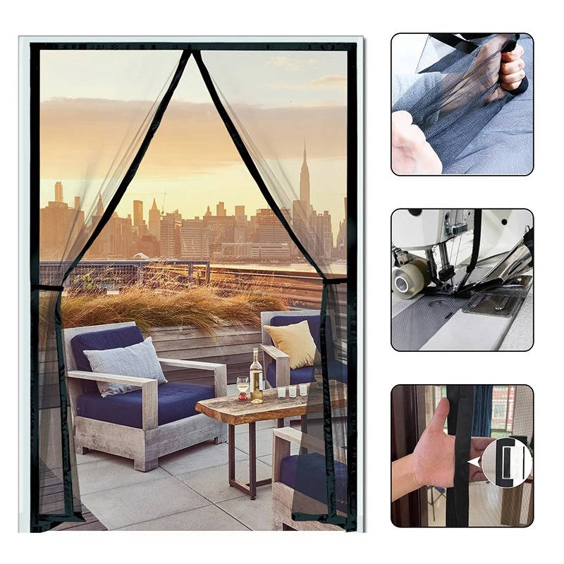 Magnetic Auto-Close Screen Door with Polyester Mesh and Custom Sizing