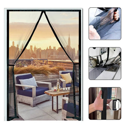 Magnetic Auto-Close Screen Door with Polyester Mesh and Custom Sizing