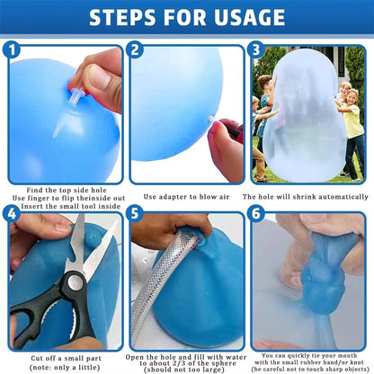 Giant Transparent Jelly Balloon Balls with Dual Air and Water Fill, 3-Pack