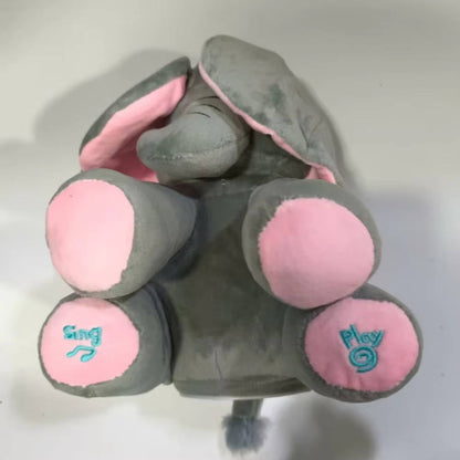 Interactive Plush Elephant with Peekaboo Ears and Two Songs for Toddlers