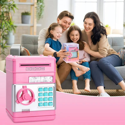 Electronic Piggy Bank with Automatic Bill Detection and Password Lock, Dual Language Audio