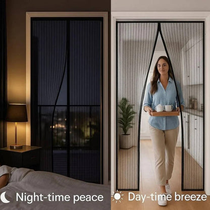 Magnetic Auto-Close Screen Door with Polyester Mesh and Custom Sizing