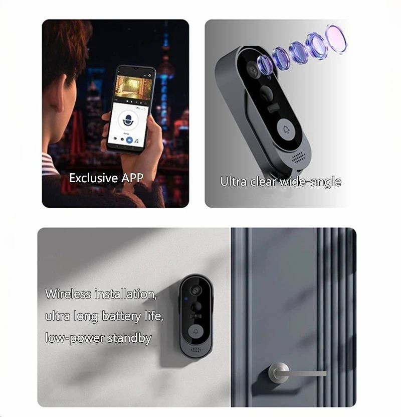 Wireless Video Doorbell with Motion Detection and Night Vision, Two Way Audio