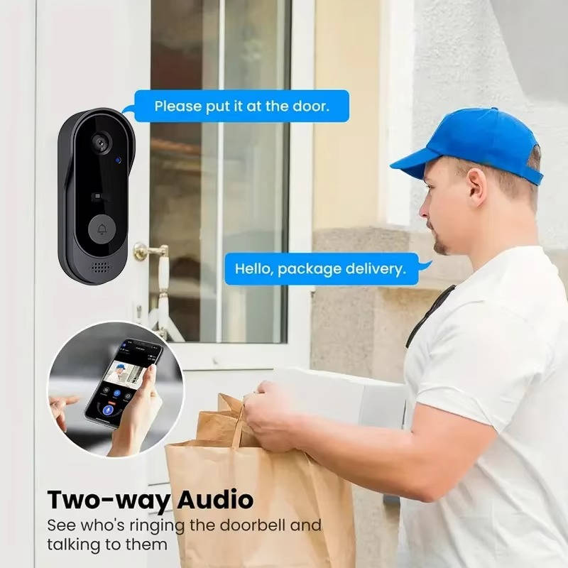 Wireless Video Doorbell with Motion Detection and Night Vision, Two Way Audio