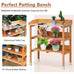Garden Wooden Potting Bench Work Station with Hook, Sturdy & Spacious