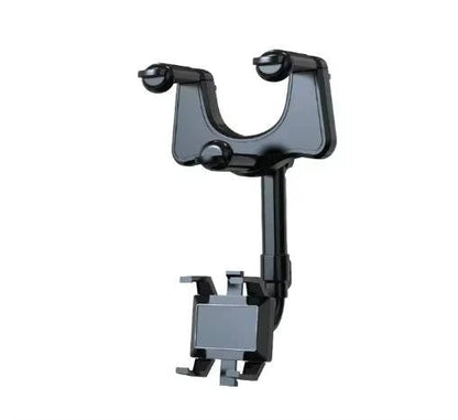 Rearview Mirror Phone Holder with 360 Rotation and Foldable Four-Claw Grip