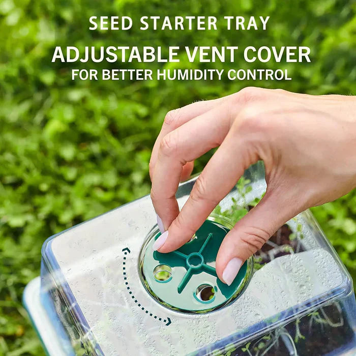 Seed Starter Tray with Full Spectrum Grow Light and Raised Dome Cover