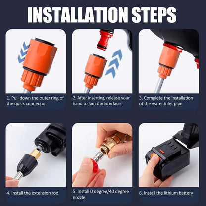 Handheld Pressure Washer with Rechargeable Battery and 12000 RPM Motor