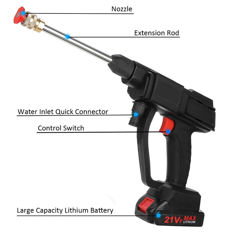Handheld Pressure Washer with Rechargeable Battery and 12000 RPM Motor