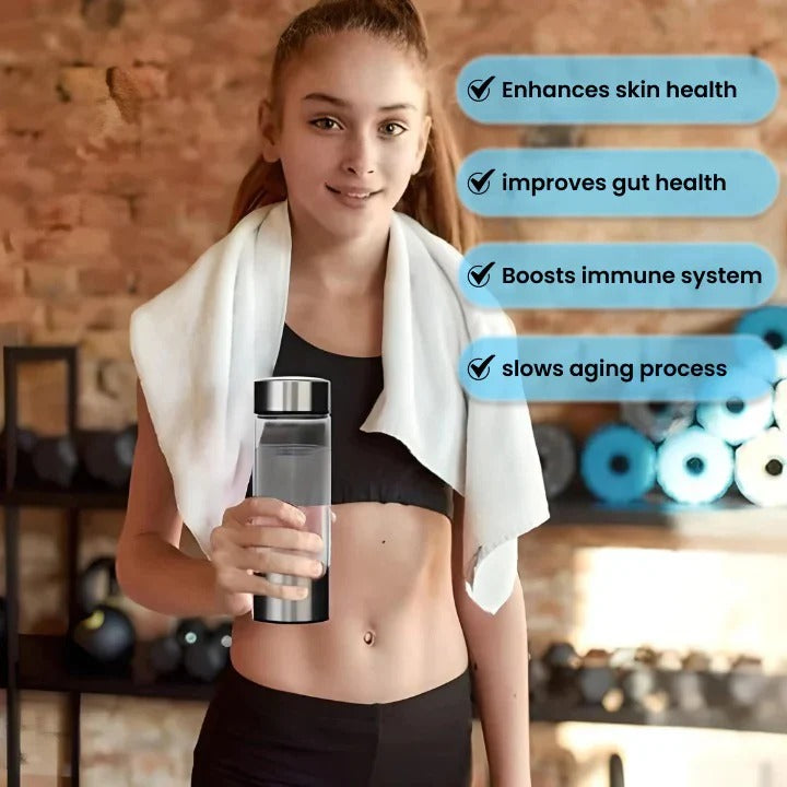 Rechargeable Hydrogen Water Bottle with Electrolysis System and One-Button Control